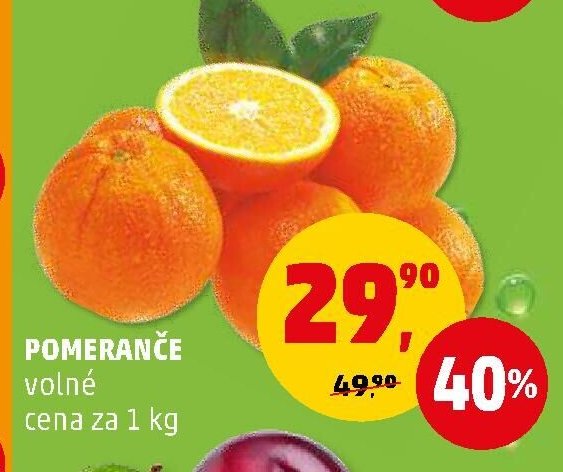 Pomeranče volné cena za 1 kg