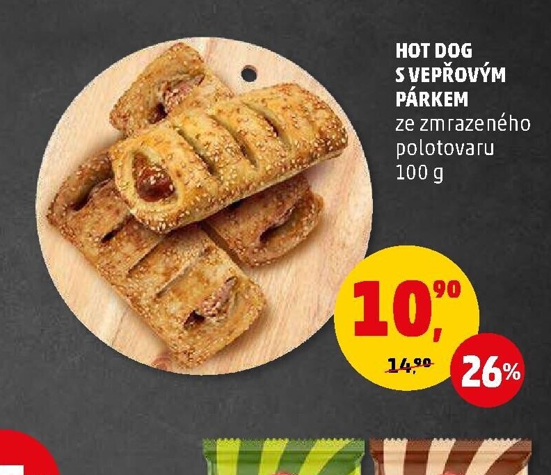 Hot dog s vepřovým párkem
