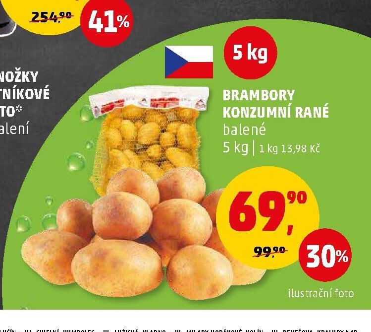 Brambory konzumní rané