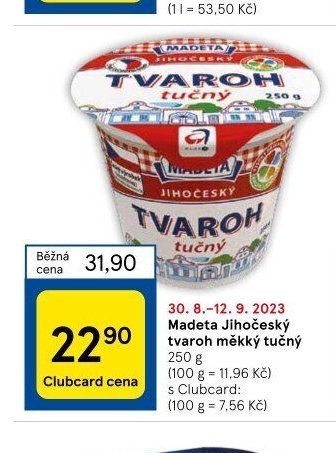 Madeta Jihočeský tvaroh měkký tučný