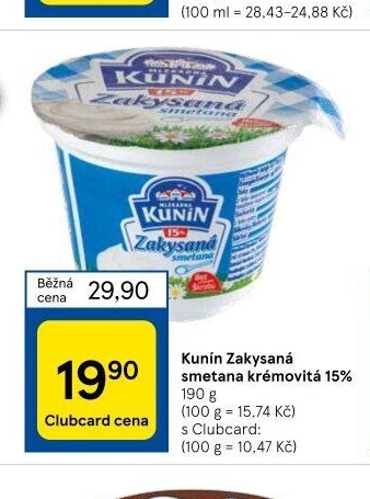Kunín Zakysaná smetana krémovitá 15%