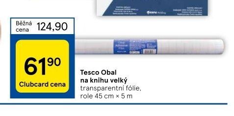 Tesco Obal na knihu velký transparentní fólie