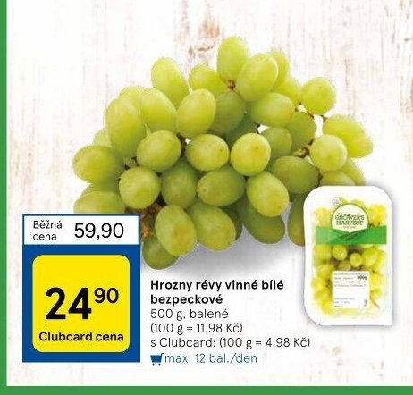 Hrozny révy vinné bílé bezpeckové