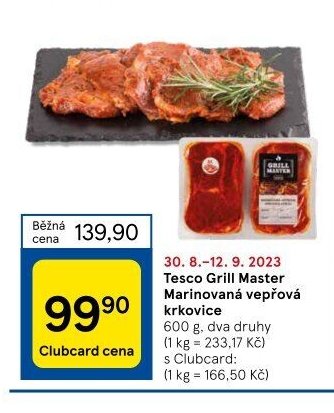 Tesco Grill Master Marinovaná vepřová krkovice