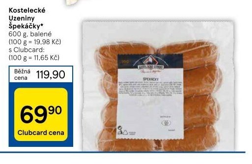 Kostelecké Uzeniny Špekáčky 600 g