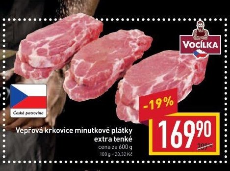 Vepřová krkovice minutkové plátky extra tenké