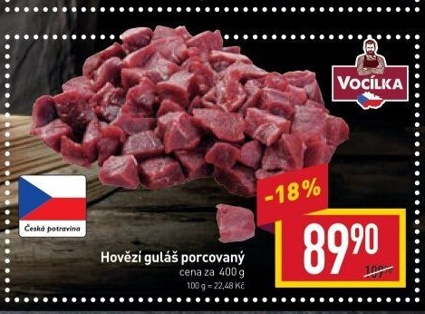 Hovězí guláš porcovaný