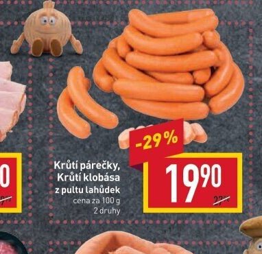 Krůtí párečky, Krůtí klobása z pultu lahůdek
