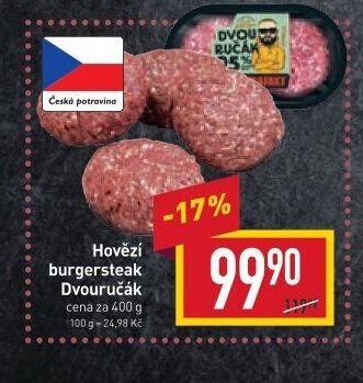 Hovězí burgersteak Dvouručák