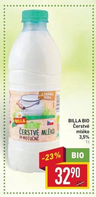 BILLA BIO Čerstvé mléko 3,5%