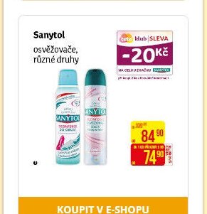 Sanytol osvěžovače, různé druhy