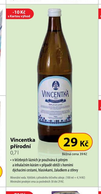 Vincentka přírodní 0,7 l