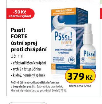 Pssst! FORTE ústní sprej proti chrápání 25 ml
