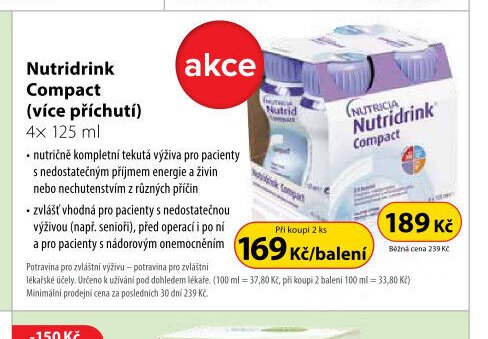Nutridrink Compact (více příchutí) 4x 125 ml