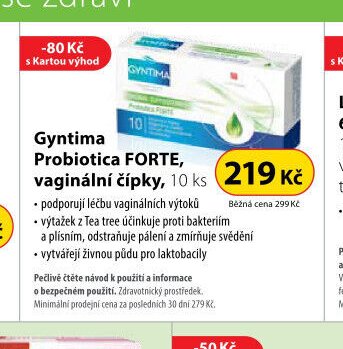 Gyntima Probiotica FORTE, vaginální čípky, 10 ks