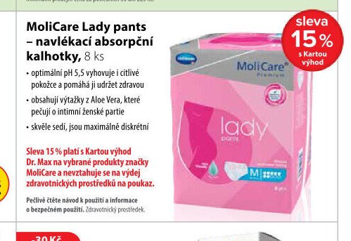 MoliCare Lady pants – navlékací absorpční kalhotky, 8 ks