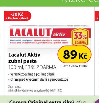 Lacalut Aktiv zubní pasta, 100 ml