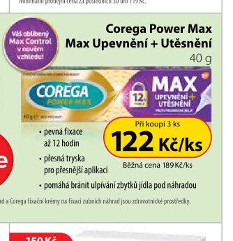 Corega Power Max Max Upevnění + Utěsnění, 40 g