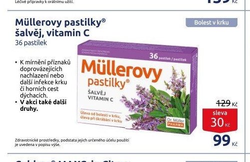 Müllerovy pastilky šalvěj, vitamin C 36 pastilek