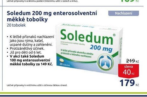 Soledum 200 mg enterosolventní měkké tobolky 20 tobolek