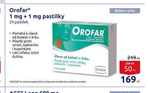 Orofar® 1 mg + 1 mg pastilky