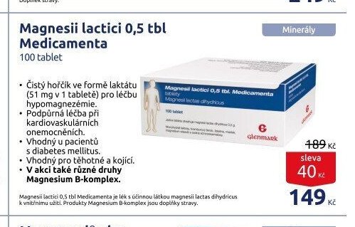 Magnesii lactici 0,5 tbl Medicamenta