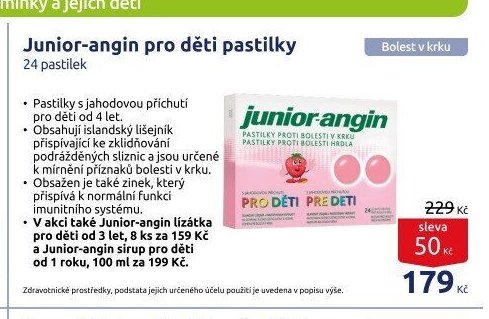Junior-angin pro děti pastilky