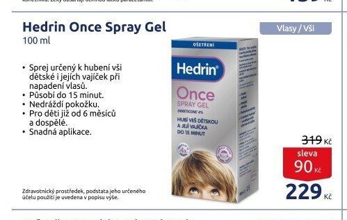 Hedrin Once Spray Gel