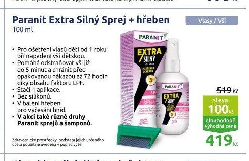 Paranit Extra Silný Sprej + hřeben