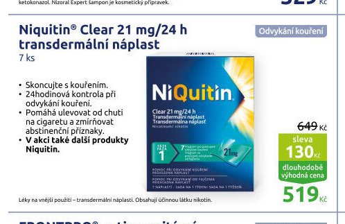 Niquitin Clear 21 mg/24 h transdermální náplast