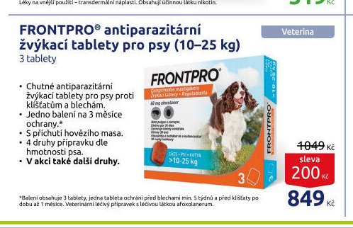 FRONTPRO antiparazitární žvýkací tablety pro psy