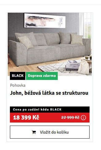 Pohovka John, béžová látka se strukturou - ASKO akcniletaky.com