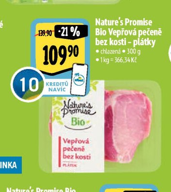 Nature's Promise Bio Vepřová pečeně bez kosti - plátky