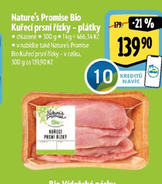 Nature's Promise Bio Kuřecí prsní řízky - plátky