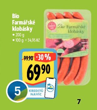 Bio Farmářské klobásky