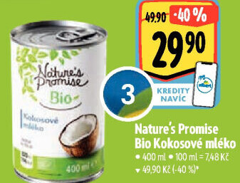 Kokosové mléko bio Nature'
