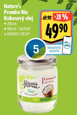 Kokosový olej bio Nature'