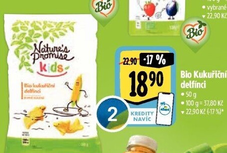Křupky kukuřičné Kids bio Nature'