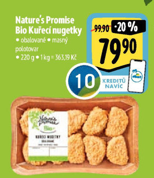 Kuřecí nugetky obalované bio Nature'