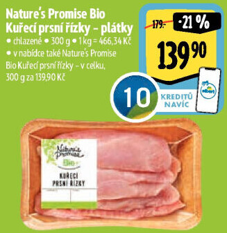 Kuřecí prsní řízky bio Nature'