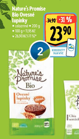 Lupínky ovesné celozrnné bio Nature'