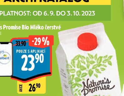 Mléko čerstvé bio Nature'