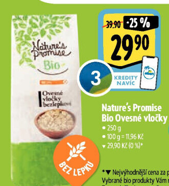 Ovesné vločky bio Nature'