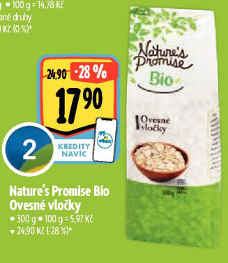 Ovesné vločky bio Nature'