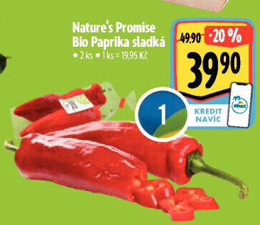 Paprika červená bio Nature'