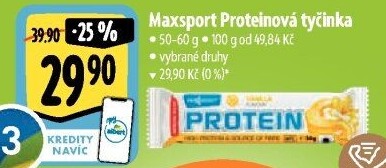 Proteinová tyčinka bez lepku Protein Maxsport