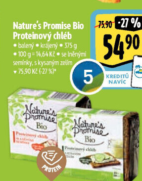 Proteinový chléb bio Nature'