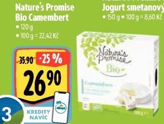 Sýr Camembert bio Nature'