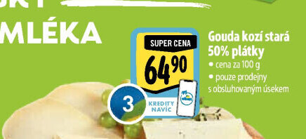 Sýr Gouda kozí stará 50%