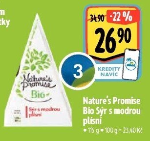 Sýr s modrou plísní bio Nature'